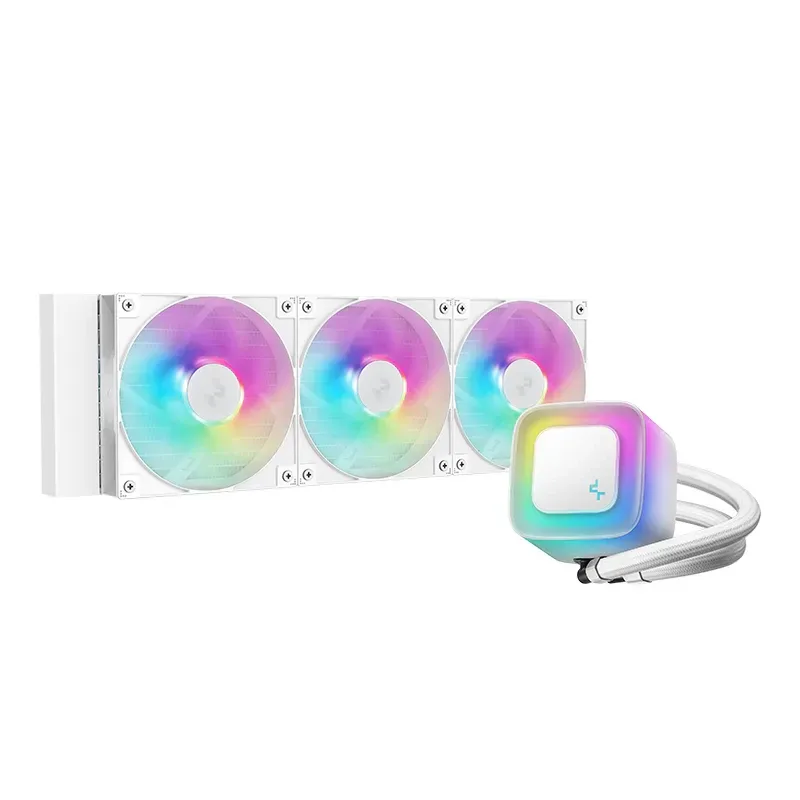 DeepCool LE360 V2 White 360mm Liquid CPU Cooler, Triple 120mm ARGB Fans, Anti-Leak Tech, Quiet High-Performance Pump, Compatible with Intel & AMD Sockets