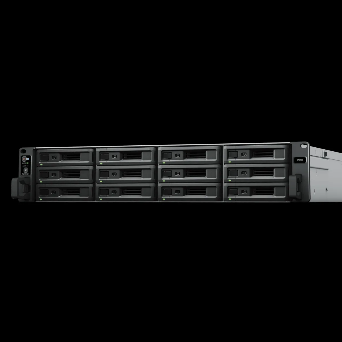 Synology SA6400 - NAS server - 12 bays - rack-mountable - RAID 0, 1, 5, 6, 10, JBOD, RAID F1 - RAM 32 GB - Gigabit Ethernet / 10 Gigabit Ethernet - iSCSI support - 2U