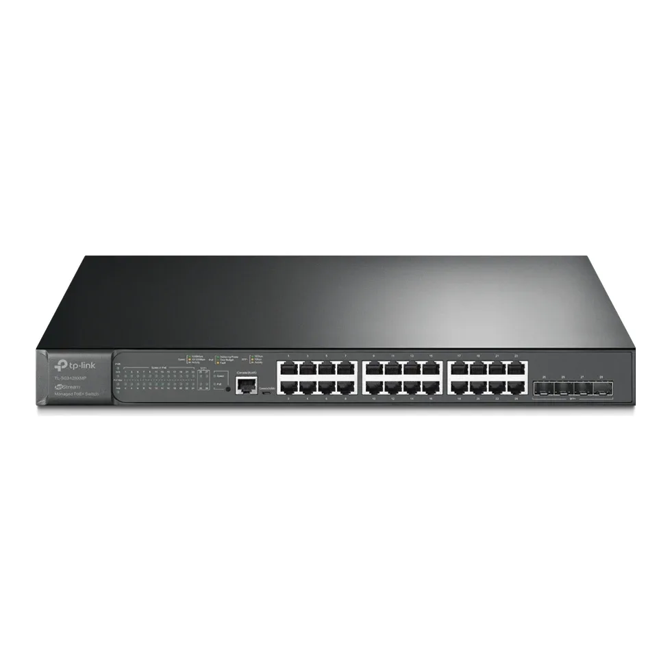 TP-Link JetStream TL-SG3428XMP 24-Port Metal Gigabit and 4-Port 10GE SFP+ L2+ Managed Switch with 24-Port PoE+ (384W)