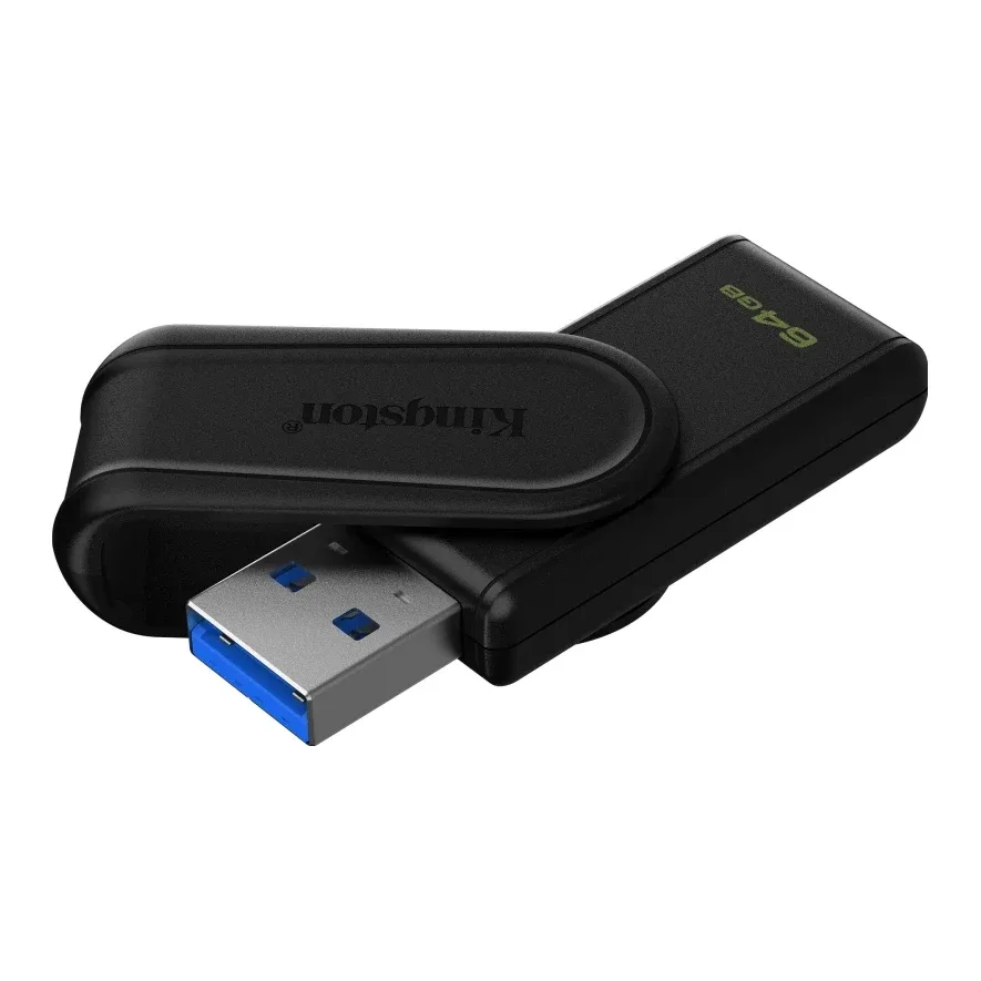 Kingston DataTraveler Exodia S DTXS/64GB USB Flash Drive, 64GB, USB 3.2,  Black, Swivel Cap Design