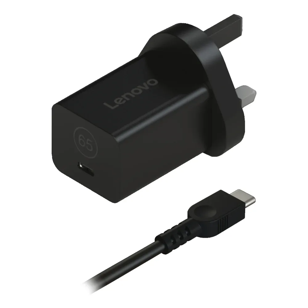 Lenovo Nano - Power adapter - GaN - 65 Watt - 3.25 A (USB-C) - black - United Kingdom