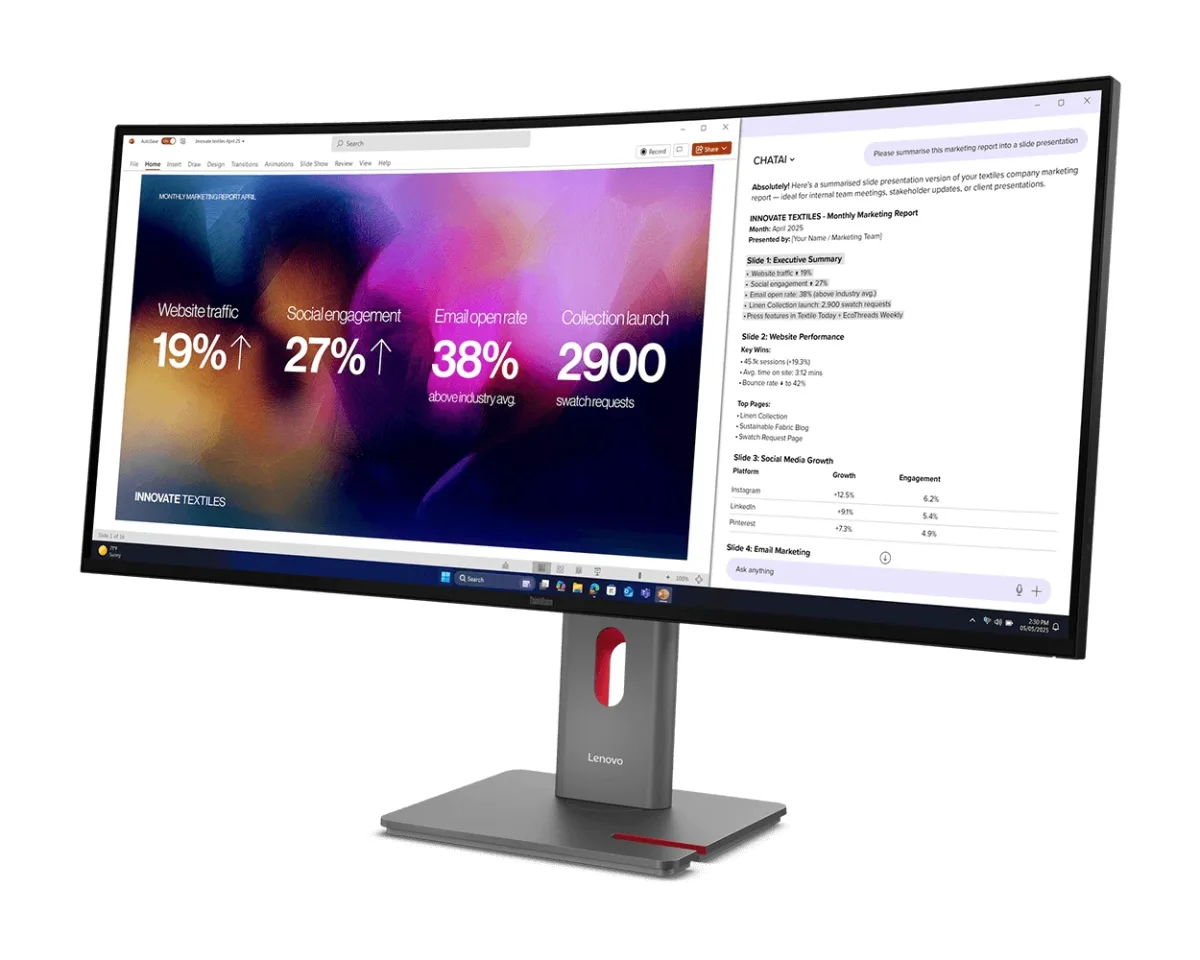 Lenovo ThinkVision P40WD-40 - LED monitor - curved - 40" (39.7" viewable) - 5120 x 2160 5K @ 120 Hz - IPS - 400 cd/m² - 2000:1 - HDR10 - 4 ms - Thunderbolt 4, HDMI, DisplayPort - speakers - eclipse black