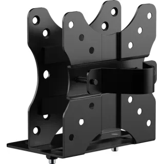 Mini PC thin client mount - fixes a mini PC to the underside of a desk or a monitor desk arm between the vesa bracket and the display - 75 x 75 or 100 x 100 - double-Articulated - accommodates devices from 17 to 70 mm thick - swl 5 kg - matt black