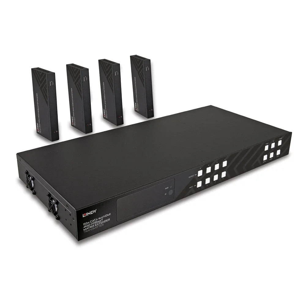 Lindy 38345 150M CAT.6 4X4 HDMI 4K60 Hdbaset Matrix Extender