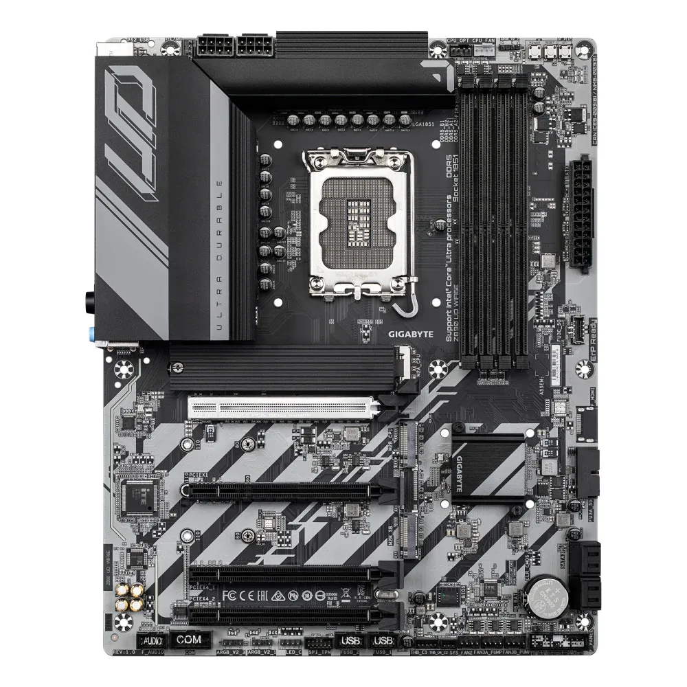 Gigabyte Z890 UD WIFI6E Ultra Durable Intel 1851 Socket Motherboard, ATX, 4x DDR5 Slots, 3x M.2 Sockets, 2.5GbE LAN, Wi-Fi 6E, 1x DisplayPort / 1x USB-C (USB4)