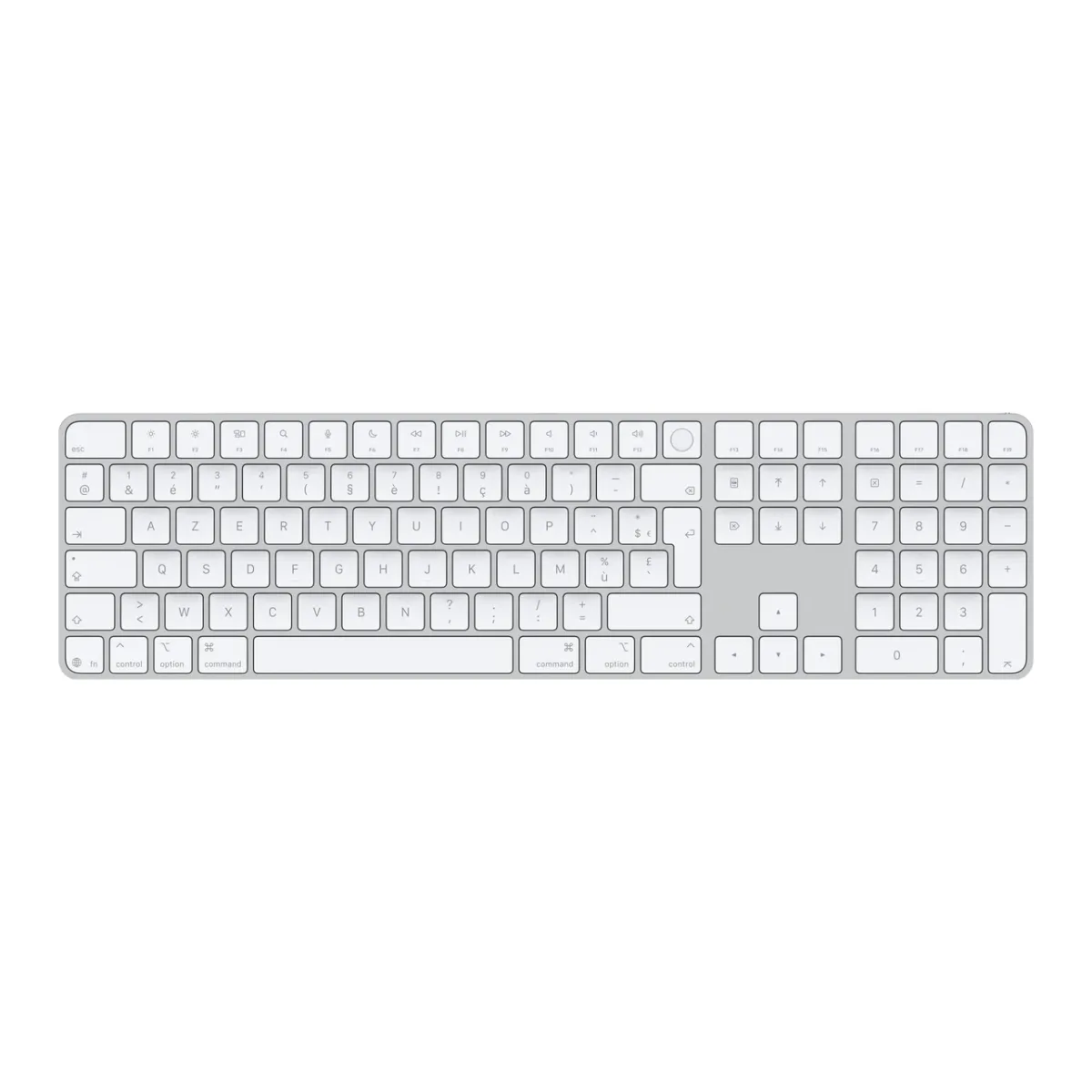 Apple Magic Keyboard with Touch ID and Numeric Keypad - Keyboard - USB-C - wireless - Bluetooth - AZERTY - French - white keys