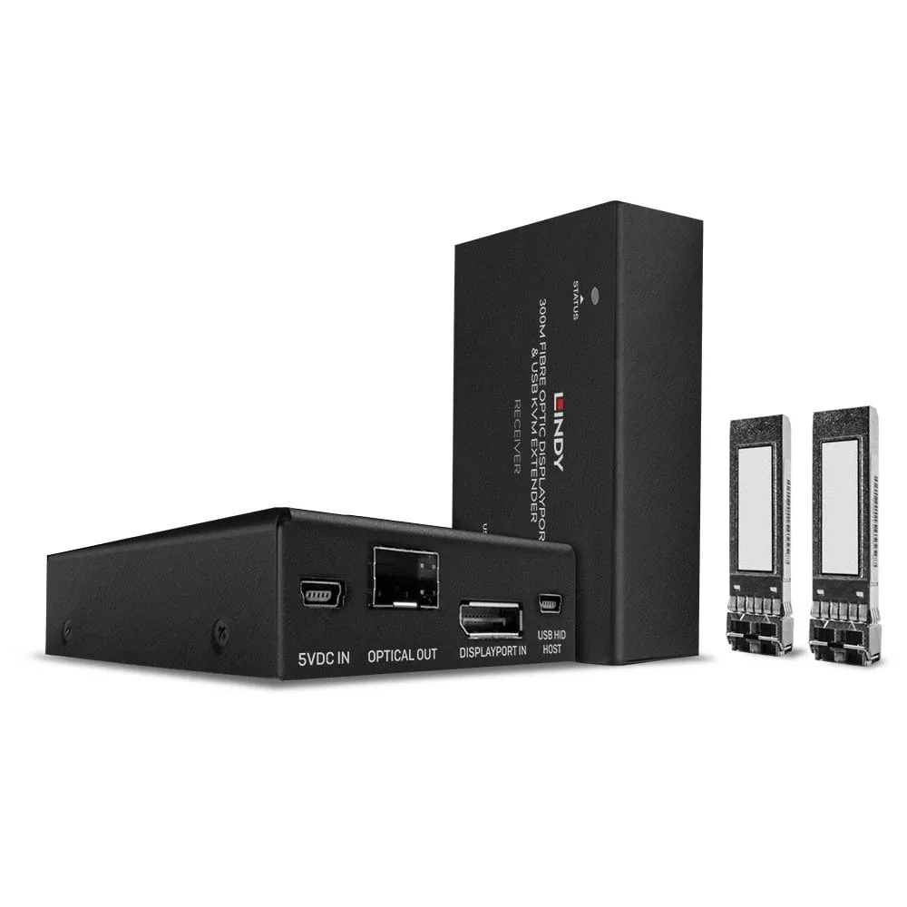 Lindy 39376 300M Fibre Optic Displayport 1.2 USB KVM Extender