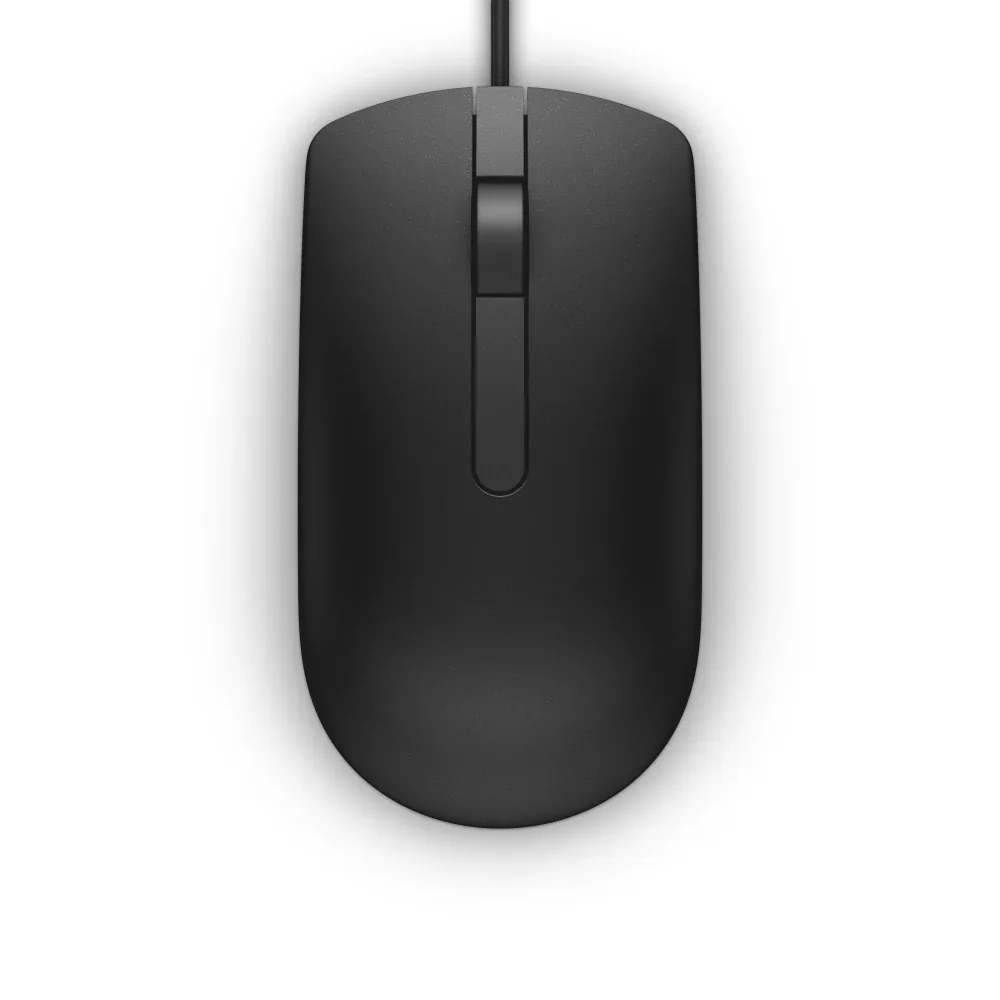 Dell MS116 Wired USB Mouse, 2-Buttons, 1000dpi and Optical Tracking, Ambidextrous Design for PC, Mac and Laptop, Black
