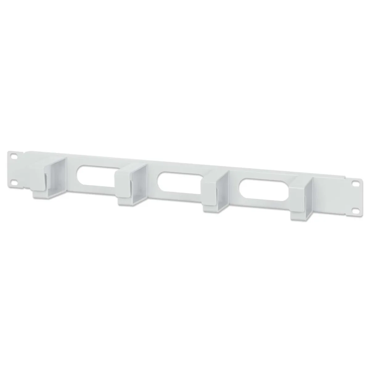 Intellinet 711043 19" Cable Management Panel 1U- 4 Short Plastic Rings Grey