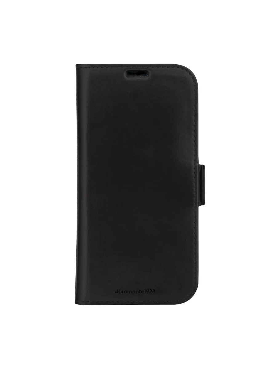 dbramante1928 Copenhagen - Flip cover for mobile phone - full-grain leather - black - for Apple iPhone 13, 14, 15, 16e, 17e