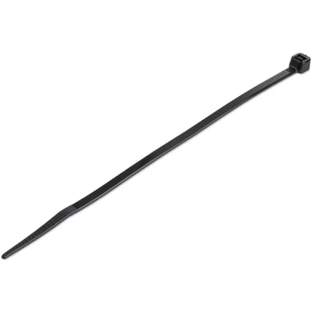 Startech 15cm(6") Cable Ties, 3mm(1/8") wide, 39mm(1-3/8") Bundle Diameter, 18kg(40lb) Tensile Strength, Nylon Self Locking Zip Ties w/ Curved Tip, 94V-2/UL Listed, 1000 Pack, Black - Nylon 66 Plastic - TAA (CBMZT6BK)