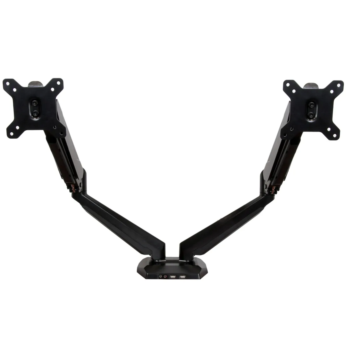 Startech Desk Mount Dual Monitor Arm - One-Touch Height Adjustment (ARMSLIMDUO) - Mounting kit - adjustable arm - for LCD display - aluminium - black - screen size: 12"-32" - desk-mountable - for P/N: ACCSMNT, DK30A2DH, DK30C2DAGPD, DK30C2HAGPD, PXT101YUK, TB3DK2DPM2, TB3DK2DPPD