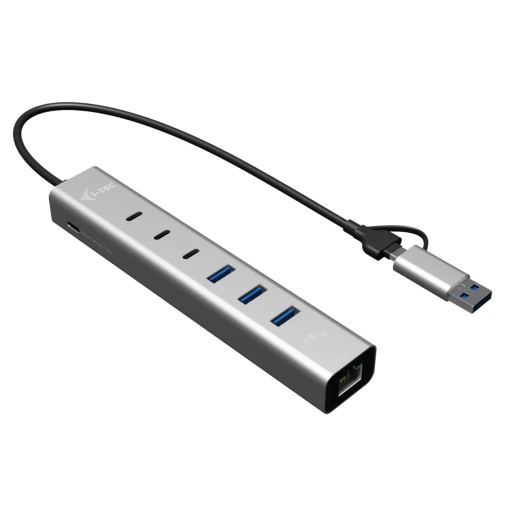 I-TEC METAL HUB 6 PORT LAN PD 3X USB-C 3X USB-A LAN PD 85W