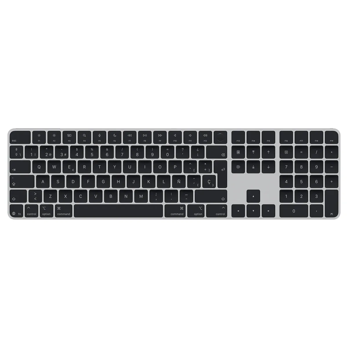 Apple Magic Keyboard with Touch ID and Numeric Keypad - Keyboard - USB-C - wireless - Bluetooth - QWERTY - Spanish - black keys