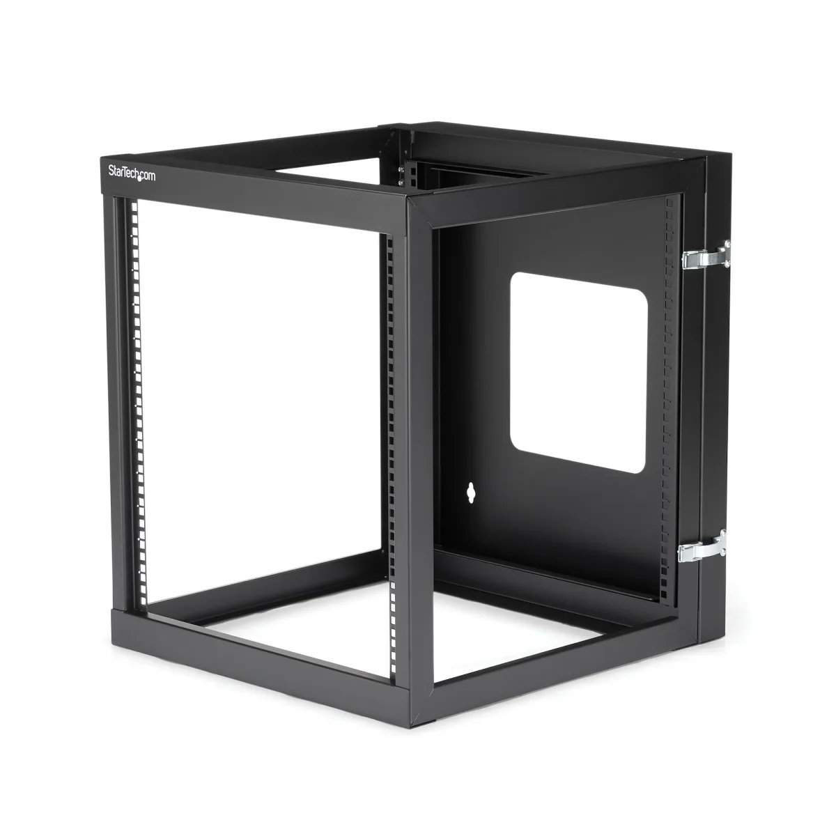 Startech 12U Hinged Open Frame Wall Mount Server Rack - 4 Post 22 in. Depth Network Equipment Rack Cabinet - 140 lbs capacity (RK1219WALLOH)