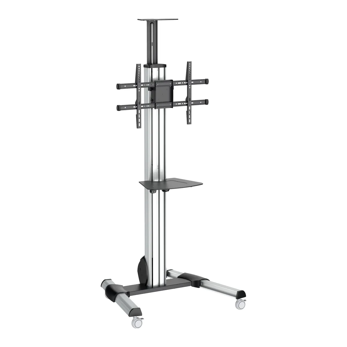 Startech Heavy Duty Rolling Portable TV Cart Stand with Wheels - 32 to 75 inch - Adjustable Rotating Mobile Flat Panel Screen Mount (STNDMTV70) - Cart - for flat panel - plastic, aluminium, steel - black, silver - screen size: 32"-70" - for P/N: HDMIPLATE