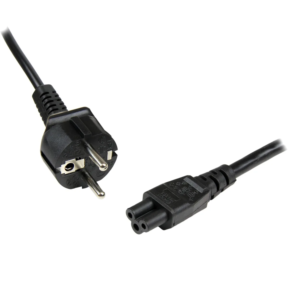 StarTech 2m (6ft) Laptop Power Cord, EU Schuko to C5, 2.5A 250V, 18AWG, Notebook / Laptop Replacement AC Cord, Printer/Power Brick Cord, Schuko CEE 7/7 to Clover Leaf IEC 60320 C5 - Laptop Charger Cable - Power cable - IEC 60320 C5 to power CEE 7/7 (M) - AC 250 V - 2 m - black