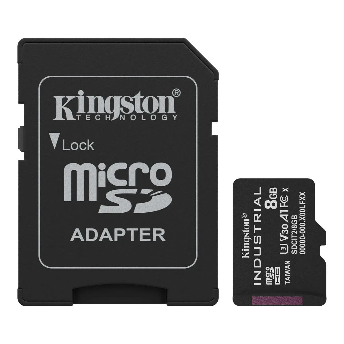 Kingston Industrial - Flash memory card - 8 GB - A1 / Video Class V30 / UHS-I U3 / Class10 - microSDHC UHS-I
