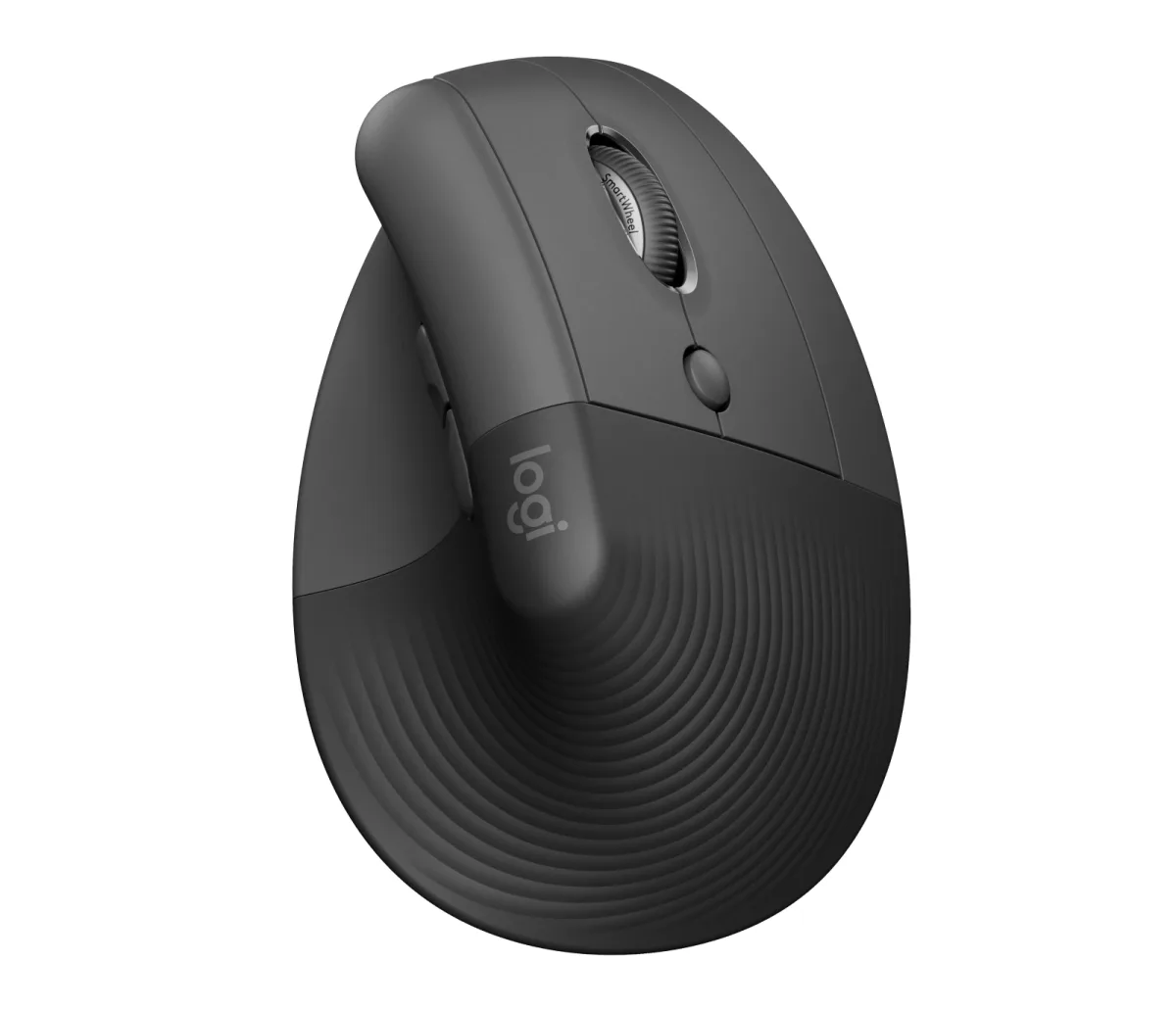 Logitech Lift for Business - Vertical mouse - ergonomic - 6 buttons - wireless - Bluetooth, 2.4 GHz - Logitech Logi Bolt USB receiver - graphite