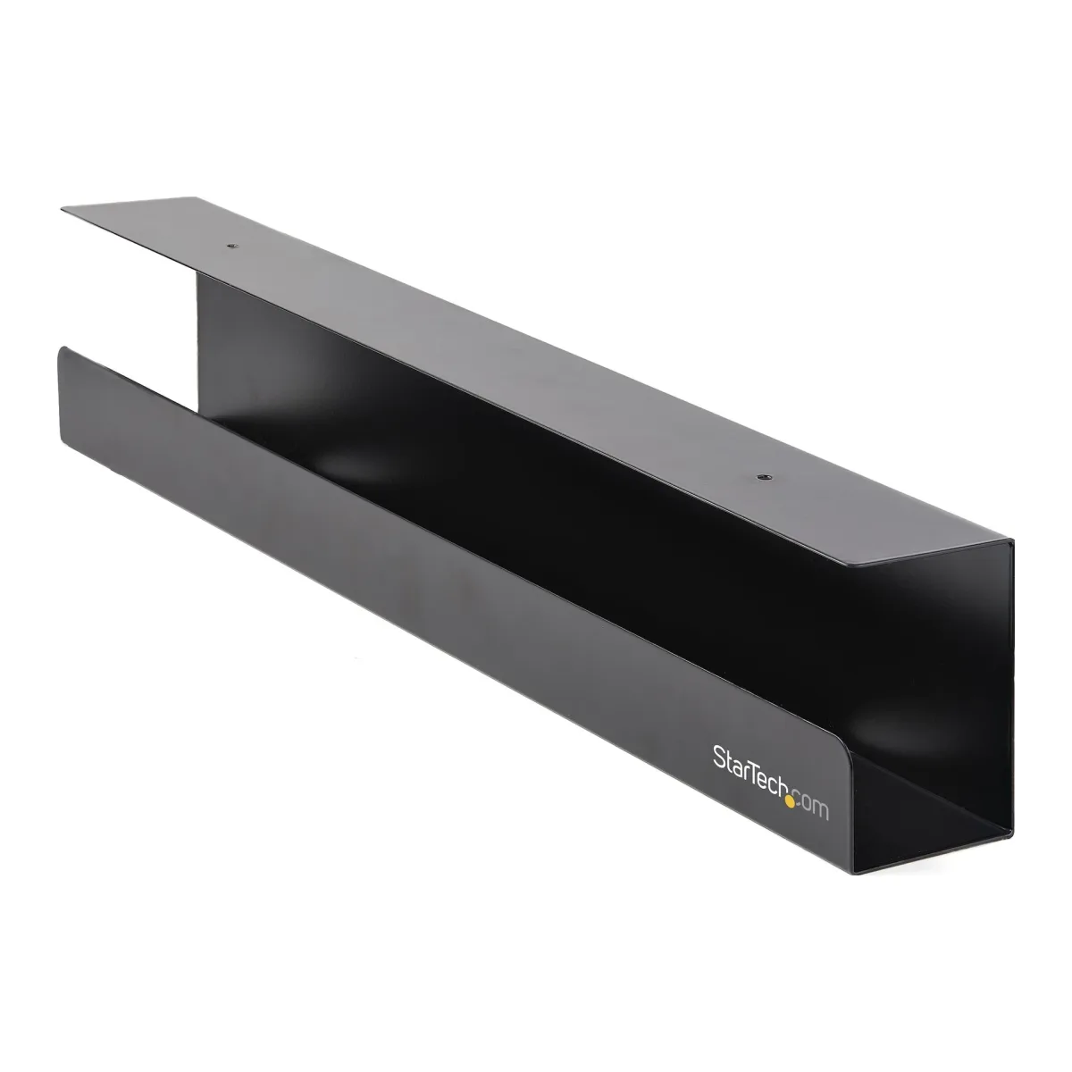 Startech Under Desk Cable Management Tray, Cable Tray Organizer for Office/Standing Desk, Desk or Table Mount Cords/Wire/Power Strip Holder, Computer Cable Manager, 23-1/2"L x 4-1/2"D - Desk Cable Management (UDCMTRAY) - Cable management tray - under-desk mountable - black