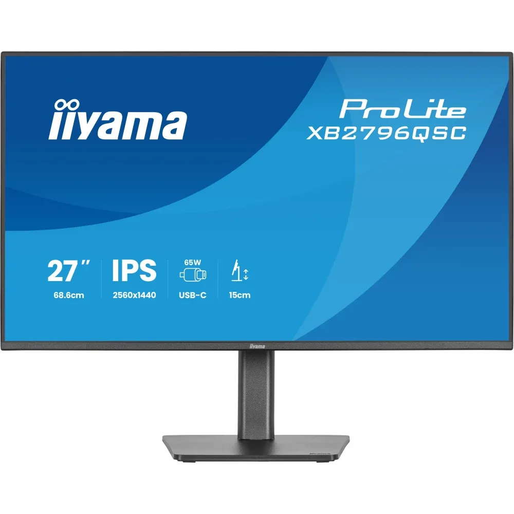 iiyama ProLite XB2796QSC-B1 - LED monitor - 27" - 2560 x 1440 QHD @ 75 Hz - IPS - 350 cd/m² - 1000:1 - 4 ms - HDMI, USB-C - speakers - black, matte