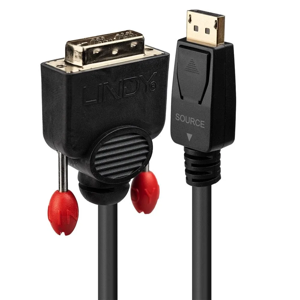 Lindy 41491 2M Passive Displayport to Dvi-d Adapter Cable Black