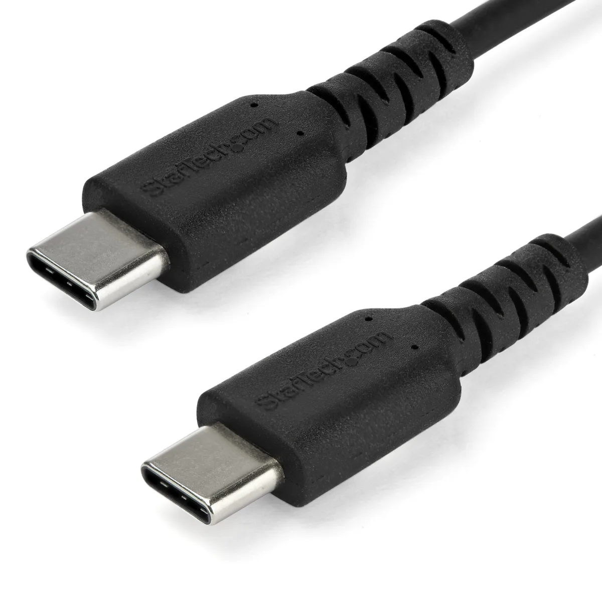 StarTech 2m USB C Charging Cable, Durable Fast Charge & Sync USB 2.0 Type C to USB C Laptop Charger Cord, TPE Jacket Aramid Fiber M/M 60W Black, Samsung S10, S20 iPad Pro MS Surface - Heavy Duty and Rugged - USB cable - USB-C (M) straight to USB-C (M) straight - USB 2.0 - 2 m - black