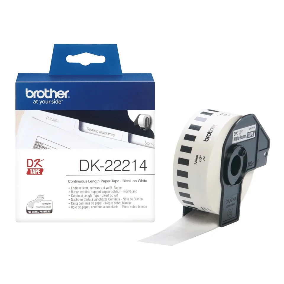 Brother DK22214 Cinta Continua Blanca Ancho 12MM Longitud 30.48M