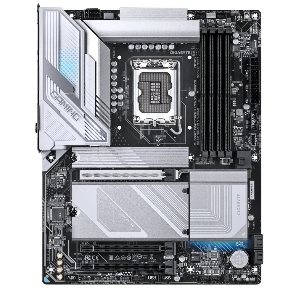 Gigabyte B860 GAMING X WIFI6E Intel 1851 Socket Motherboard, ATX, 4x DDR5 Slots, 3x M.2 Sockets, Fitted I/O Shield, 2.5GbE LAN, Wi-Fi 6E, 1x DisplayPort / 1x HDMI Port / 1x USB-C (USB4)