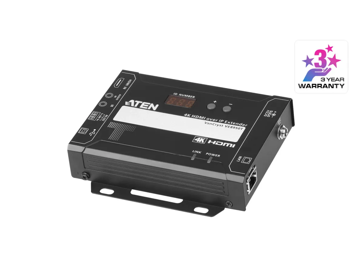 ATEN VE8950T 4K HDMI over IP Transmitter - Video/audio extender - transmitter - up to 100 m - for VanCryst VM1600A, VM3200