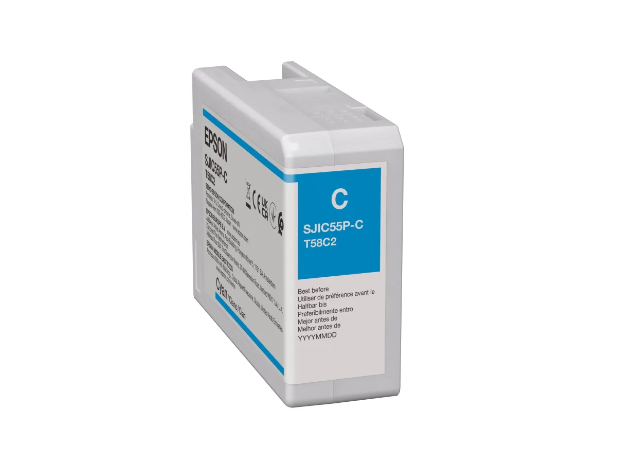 Epson C13T58C240 SJIC55(C): Ink Cartridge for Colorworks CW-D6500/D6000 (Cyan)