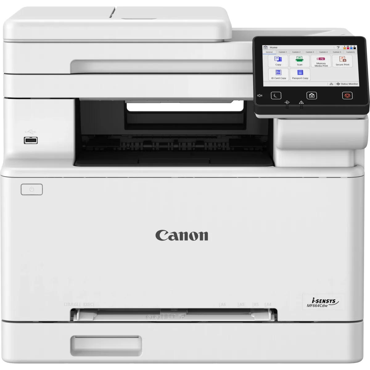 Canon i-SENSYS MF664Cdw - Multifunction printer - colour - laser - A4 (210 x 297 mm), Legal (216 x 356 mm) (original) - A4/Legal (media) - up to 25 ppm (copying) - up to 25 ppm (printing) - 300 sheets - USB 2.0, Gigabit LAN, Wi-Fi(n), USB host