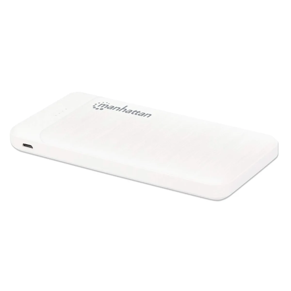 Manhattan 406277 Power Bank 10000 Mah 2X USB-A Inputs USB-C/Micro-usb White