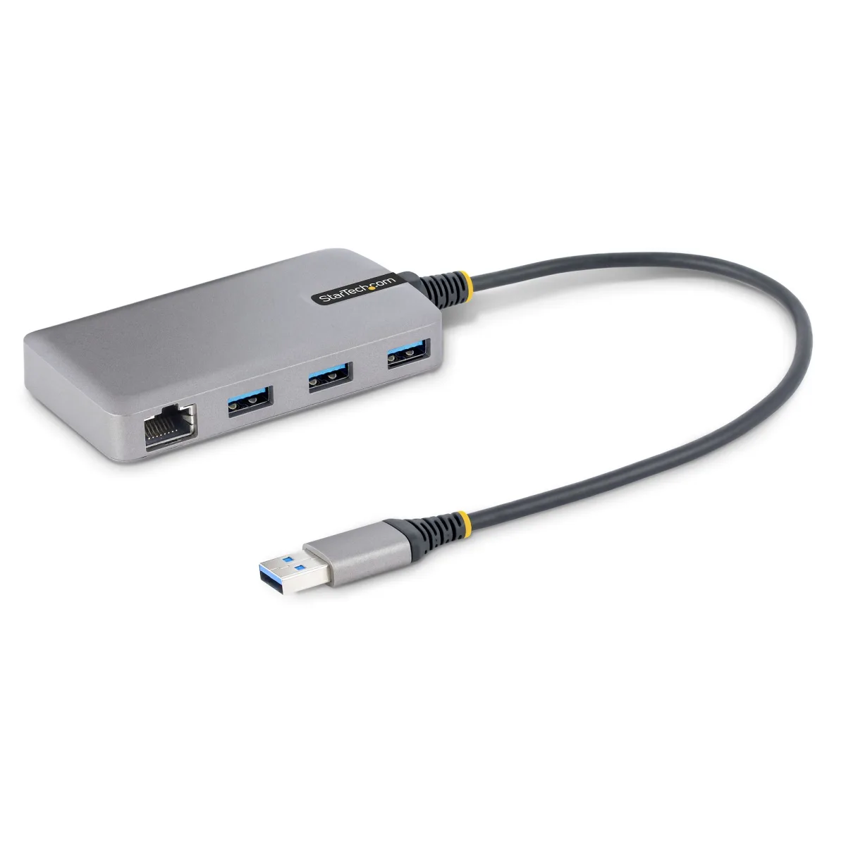 Startech 3-Port USB Hub with Ethernet, 3x USB-A Ports, Gigabit Ethernet RJ45, USB 3.0 5Gbps, Bus-Powered, USB Hub w/ GbE and 1ft/30cm Long Cable, Portable Laptop USB Hub - USB Expansion Hub w/ Ethernet Adapter (5G3AGBB-USB-A-HUB)