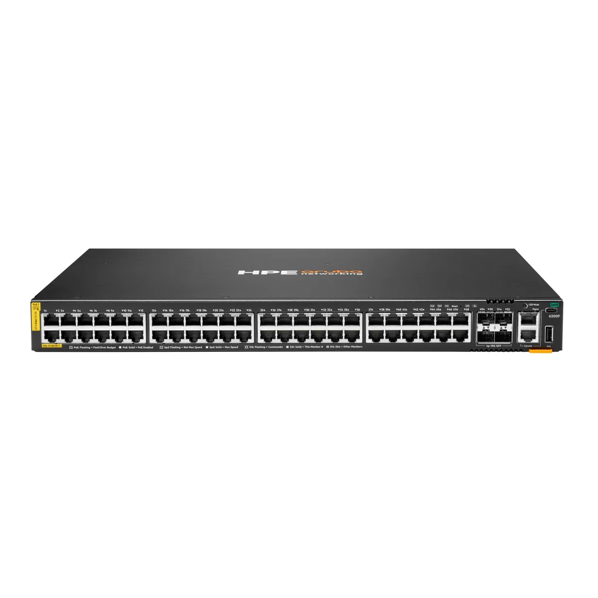 HPE JL728B Aruba Networking Cx 6200F 48G CLASS-4 PoE 4SFP+ 740W Switch