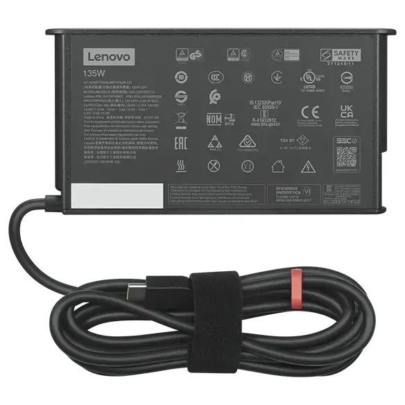 Lenovo - USB-C power adapter - AC 100-240 V - 135 Watt - black