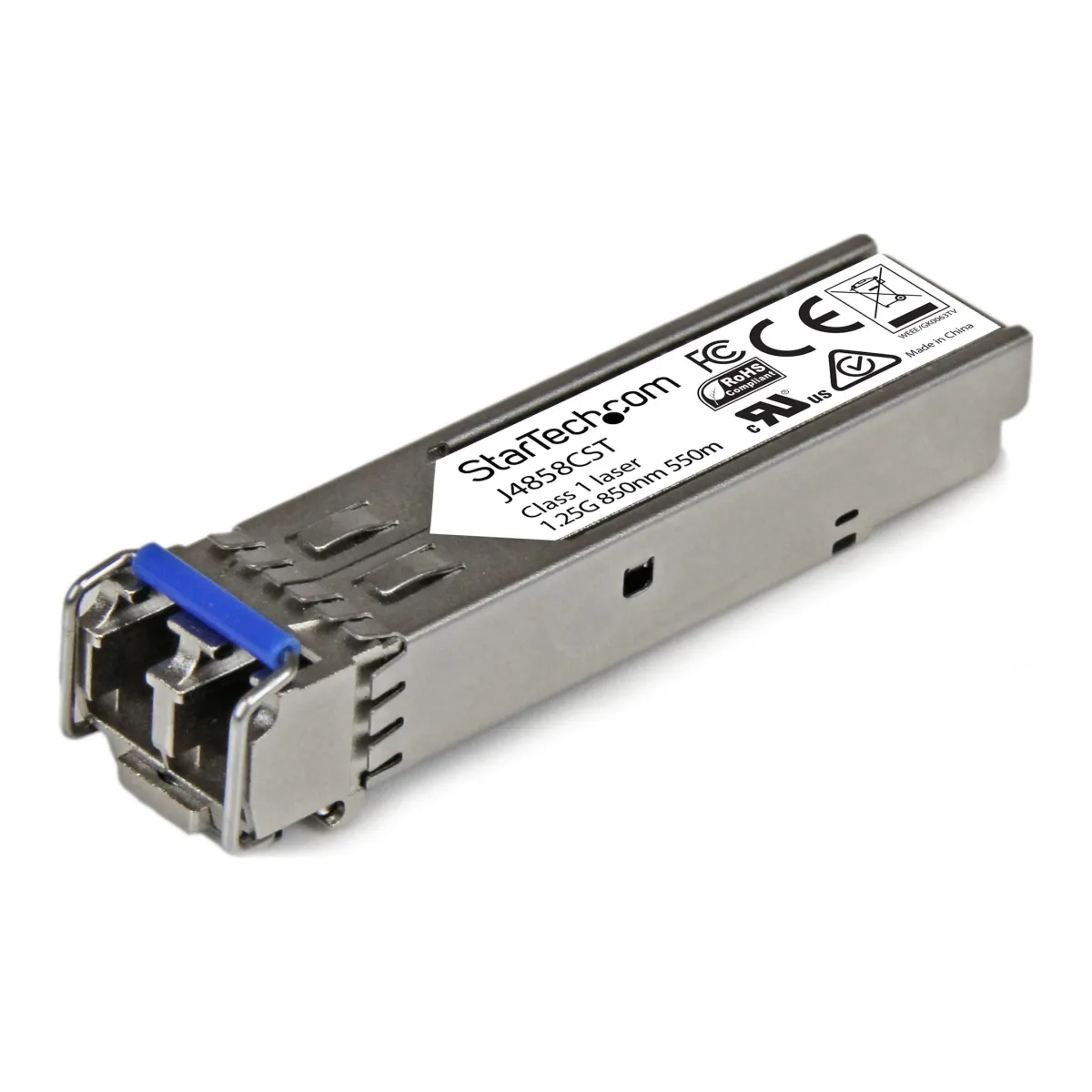 Startech HPE J4858C Compatible SFP Module, 1000BASE-SX, 1GbE Multi Mode (MMF) Fiber Optic Transceiver, 1GE Gigabit Ethernet SFP, LC Connector, 550m, 850nm, DDM, HPE 1400, 1700, 1820 - Lifetime Warranty (J4858CST) - SFP (mini-GBIC) transceiver module (equivalent to: HP J4858C) - 1GbE - 1000Base-SX - LC multi-mode - up to 550 m - 850 nm - for P/N: IES101G2SFPW, IES101GP2SFW