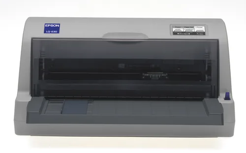 Epson LQ-630 Dot matrix flat-bed printer, 24 pins, 80 column, original + 4 copies, 300 cps HSD (10 cpi), Epson ESC/P2 - IBM PPDS emulation, 14 fonts, 8 Barcode fonts, 2 paper paths, single and continous sheet, paper park, Parallel and USB I/F