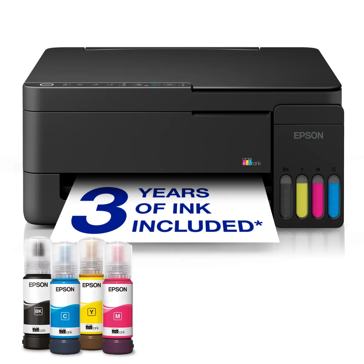 Epson EcoTank ET-2912 - Multifunction printer - colour - ink-jet - ITS - Legal (216 x 356 mm)/A4 (210 x 297 mm) (original) - A4/Letter (media) - up to 11 ppm (printing) - 100 sheets - USB, Wi-Fi(n) - black