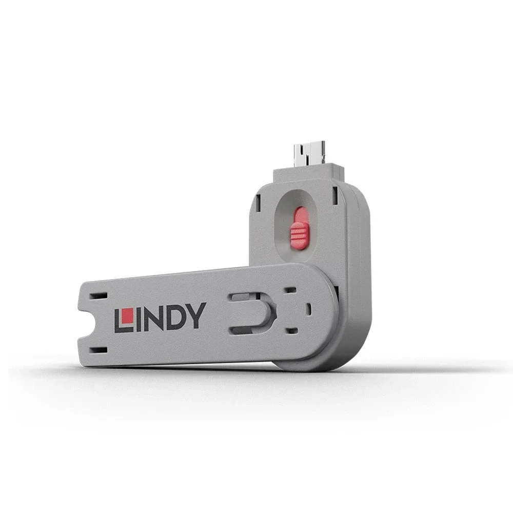 Lindy 40620 USB Type a Port Blocker Key Pink