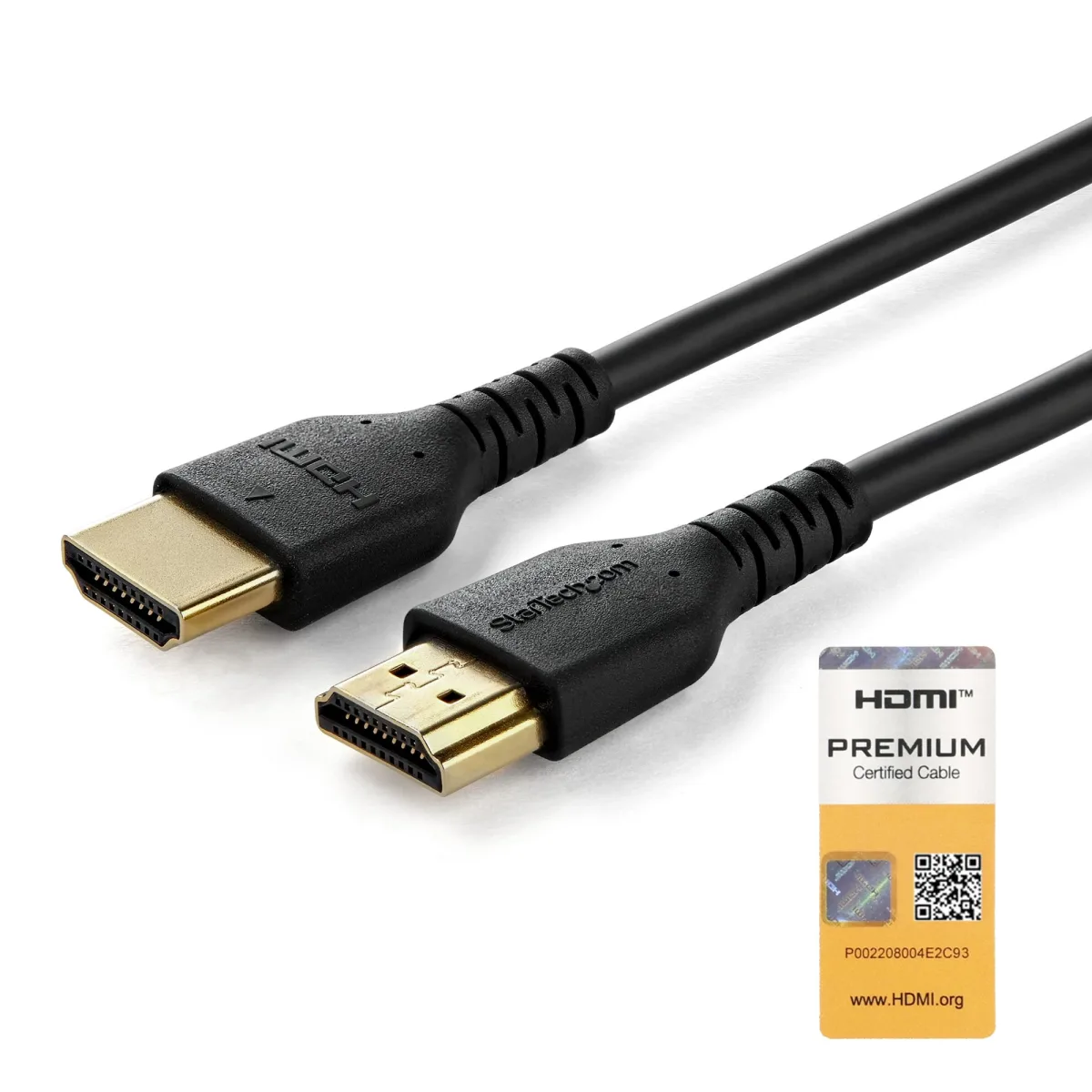 Startech 1.5m (4.9ft) Premium High Speed HDMI Cable with Ethernet, 4K - Premium High Speed - HDMI cable with Ethernet - HDMI male to HDMI male - 1.5 m - shielded - black - passive, 4K60Hz (4096 x 2160) support, rugged, HDR support