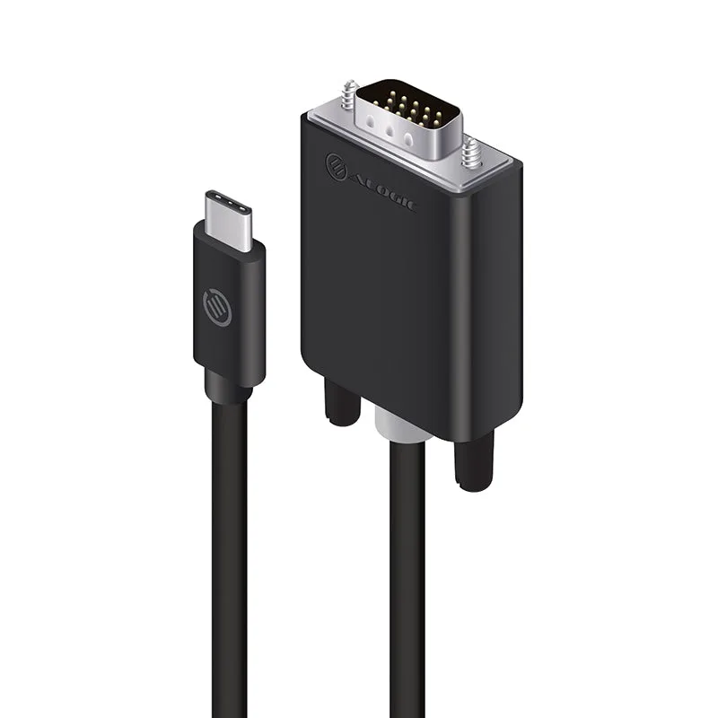 ALOGIC 2M USB-C TO VGA CABLE - MALE TO MALE - PREMIUM RETAIL BO