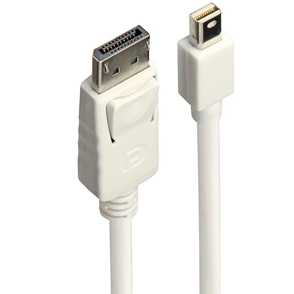 Lindy 41058 3M Mini DP to DP Cable (White) Mini DP Male to DP Male