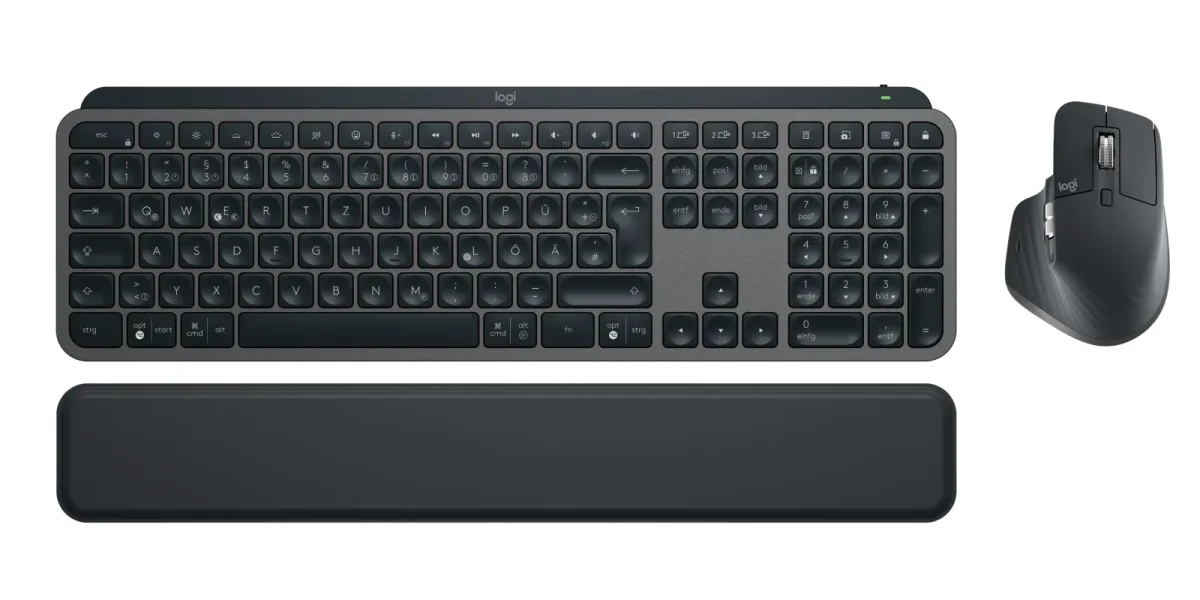 Logitech MX Keys Combo for Business - Keyboard and mouse set - backlit - wireless - Bluetooth LE - QWERTZ - German - graphite