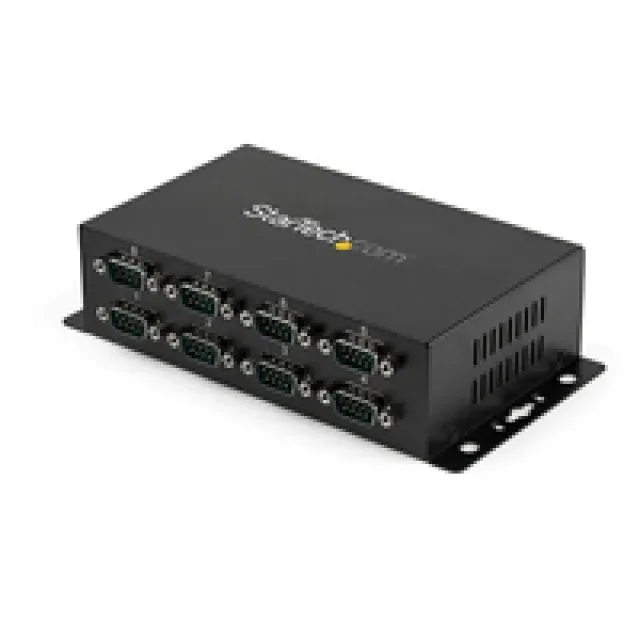 Startech 8 Port USB to Serial RS232 Adapter - Wall Mount - Din Rail - COM Port Retention - FTDI USB to DB9 RS232 Hub (ICUSB2328I) - Serial adapter - USB 2.0 - RS-232 x 8 - black