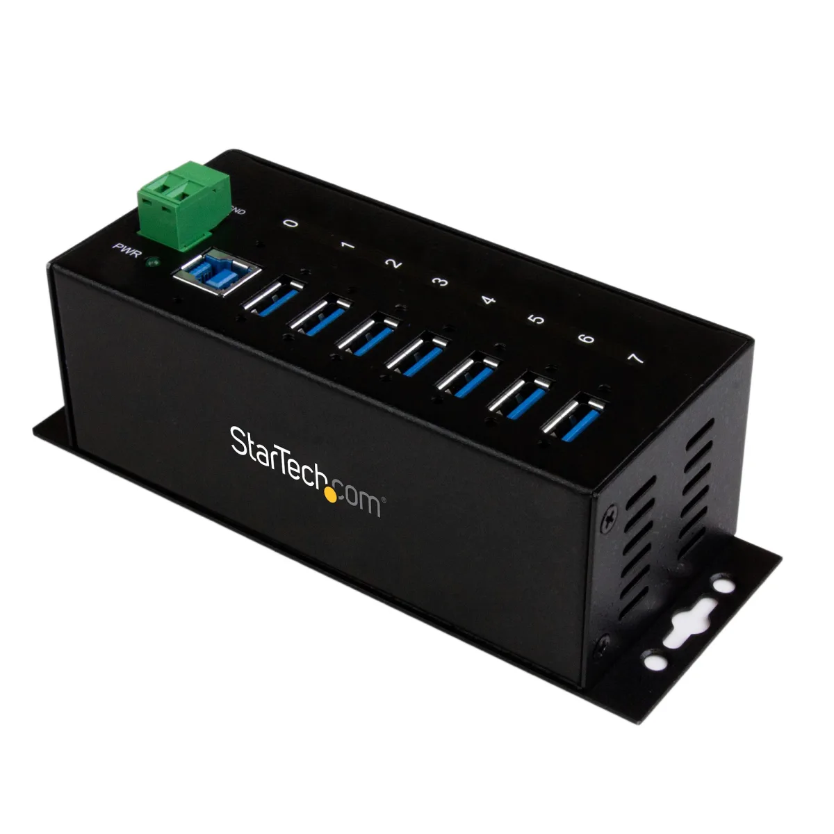 Startech 7-Port USB 3.0 Hub - Metal Industrial USB-A Hub with ESD Protection & 350W Surge Protection - Din Rail, Wall or Desk Mountable - TAA Compliant USB Expander Hub (ST7300USBME) - Hub - 7 x SuperSpeed USB 3.0 - DIN rail mountable, wall-mountable - DC power - for P/N: ITB20D3250, USB312SAT3CB, USB315CB2M, USBLT1MWS, USBLT2MBR, USBLTM1MBK, USBLTM1MWH