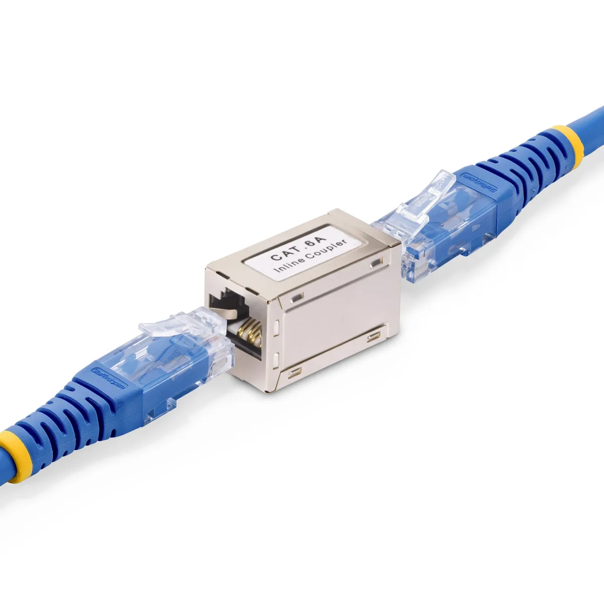 Startech Shielded RJ45 Coupler, Inline Cat6a Coupler, F/F - Network coupler - RJ-45 (F) to RJ-45 (F) - shielded - CAT 6a - passive - silver