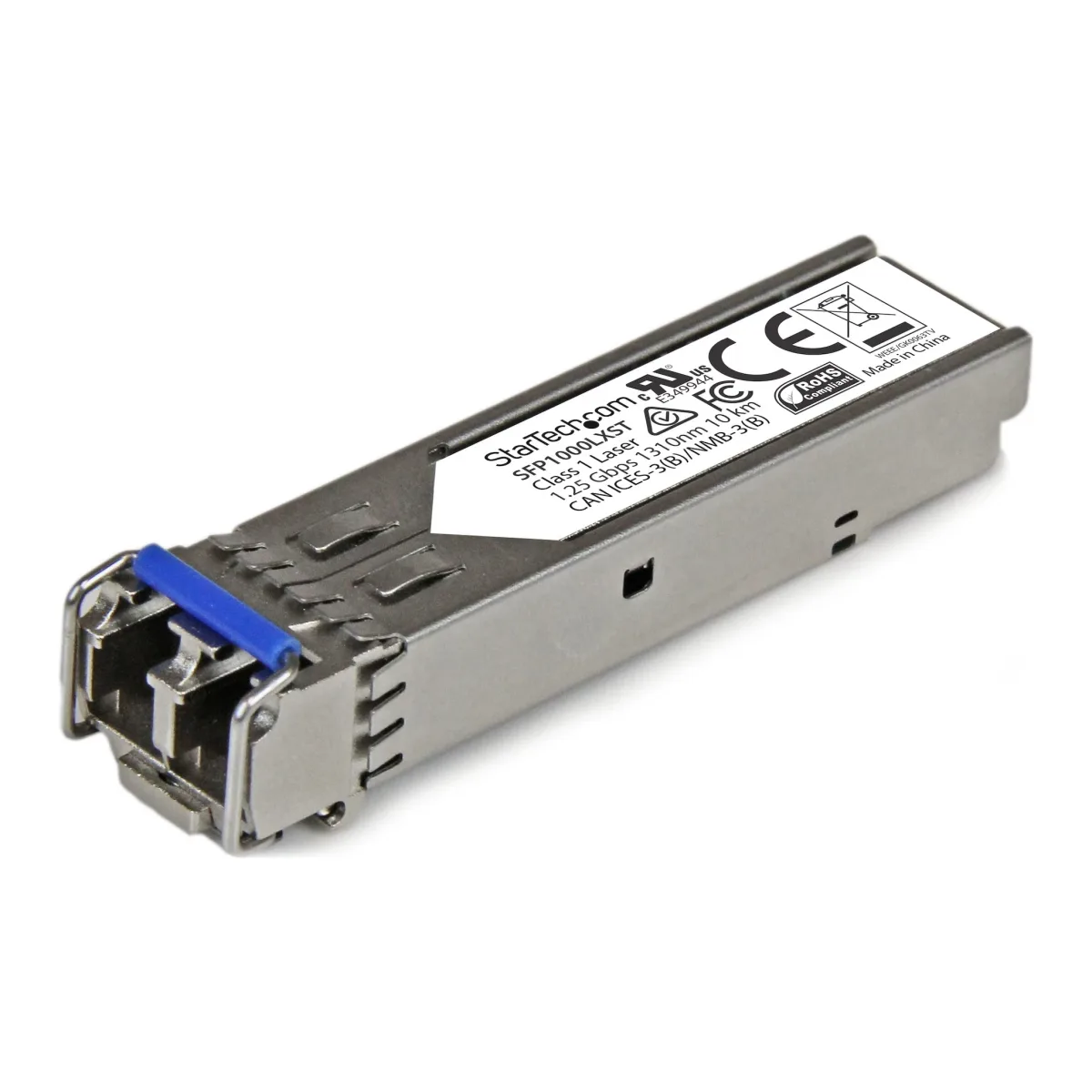 Startech MSA Uncoded Compatible SFP Module, 1000BASE-LX, 1GbE Single Mode (SMF) Fiber Optic Transceiver, 1GE Gigabit Ethernet SFP, LC Connector, 10km, 1310nm, DDM, Mini GBIC Module - Lifetime Warranty (SFP1000LXST) - SFP (mini-GBIC) transceiver module - 1GbE - 1000Base-LX - LC single-mode - up to 10 km - 1310 nm - for P/N: US1GA30SFP, US1GC30SFP