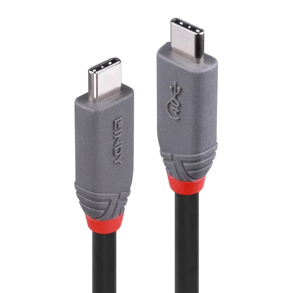 Lindy 36947 0.8M USB 4 Type C Cable Anthra Line