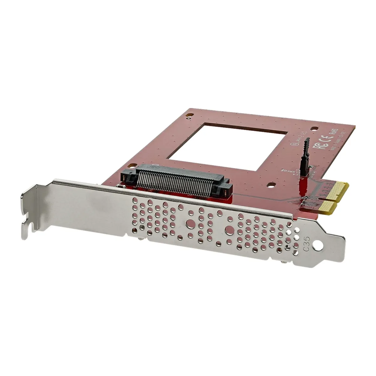 Startech U.2 to PCIe Adapter - x4 PCIe - For 2.5" U.2 NVMe SSD - SFF-8639 PCIe Adapter - U.2 SSD - PCIe SSD - U.2 drive (PEX4SFF8639) - Interface adapter - 2.5" - Ultra M.2 Card - PCIe 3.0 x4 - red - for P/N: BNDTB10GI, BNDTB210GSFP, BNDTB310GNDP, BNDTB410GSFP, BNDTB4M2E1, BNDTBUSB3142